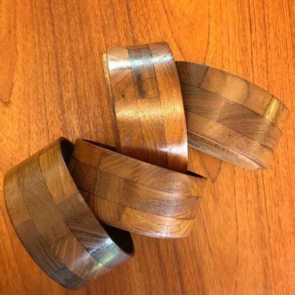 ERNEST SOHN Siamese Teak Stacking Bowls - Picture 7 of 7